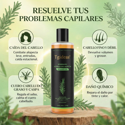 Shampoo de Queratina Hidrolizada con Romero